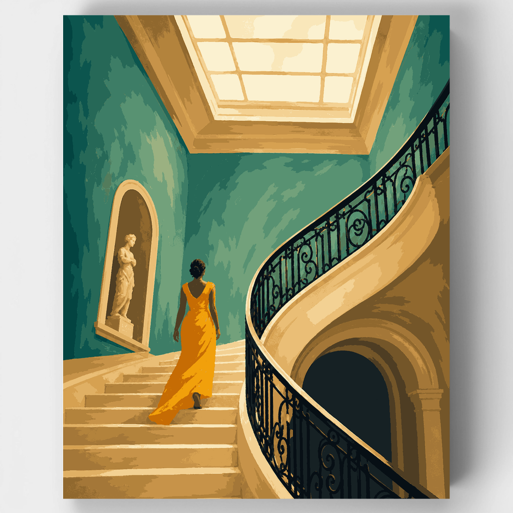 Golden Staircase Ascent - Paint by Numbers Kit