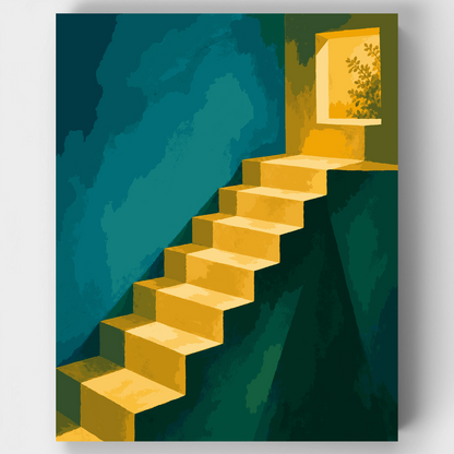 Golden Stairway - Paint by Numbers Kit