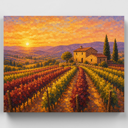 Golden Vineyard Rows - Paint by Numbers Kit