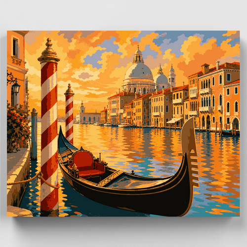 Gondola at Golden Sunset - Paint by Numbers Kit