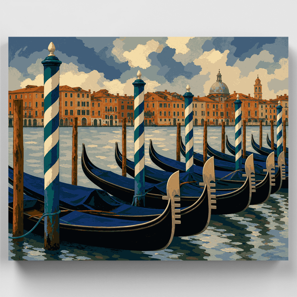 Góndolas en el muelle - Kit de pintura por números — Estándar