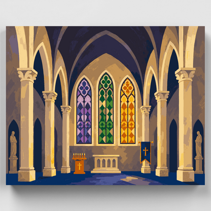 Gothic Cathedral Windows - Paint by Numbers Kit