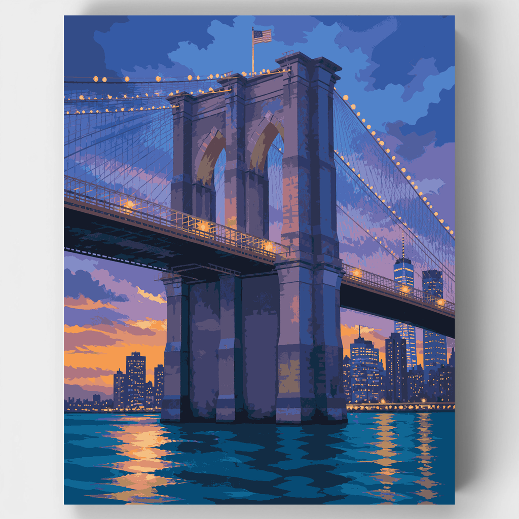 Torres góticas al atardecer - Kit de pintura por números — Estándar