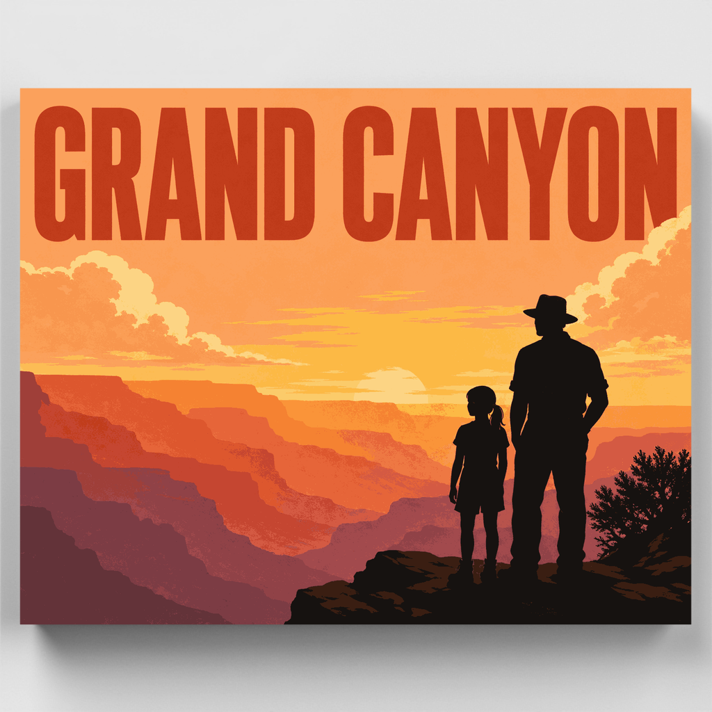 Kit de pintura por números: Atardecer en el Gran Cañón para el Día del Padre — Estándar