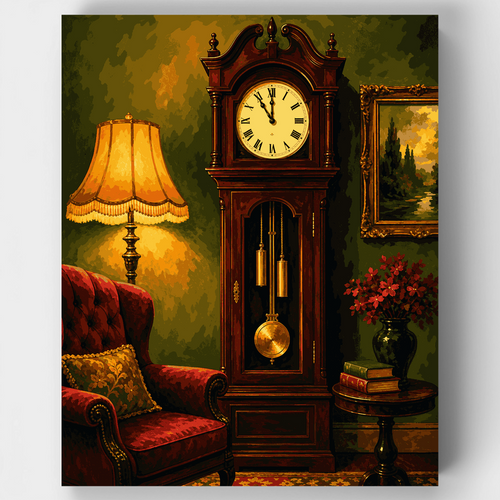 Grandfather Clock Study - Paint by Numbers Kit