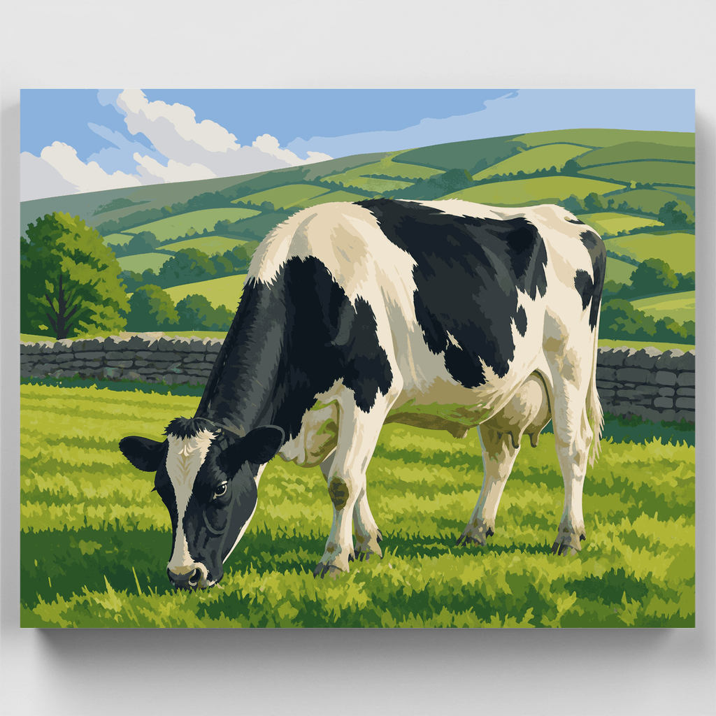 Kit de pintura por números: Vaca lechera pastando — Estándar