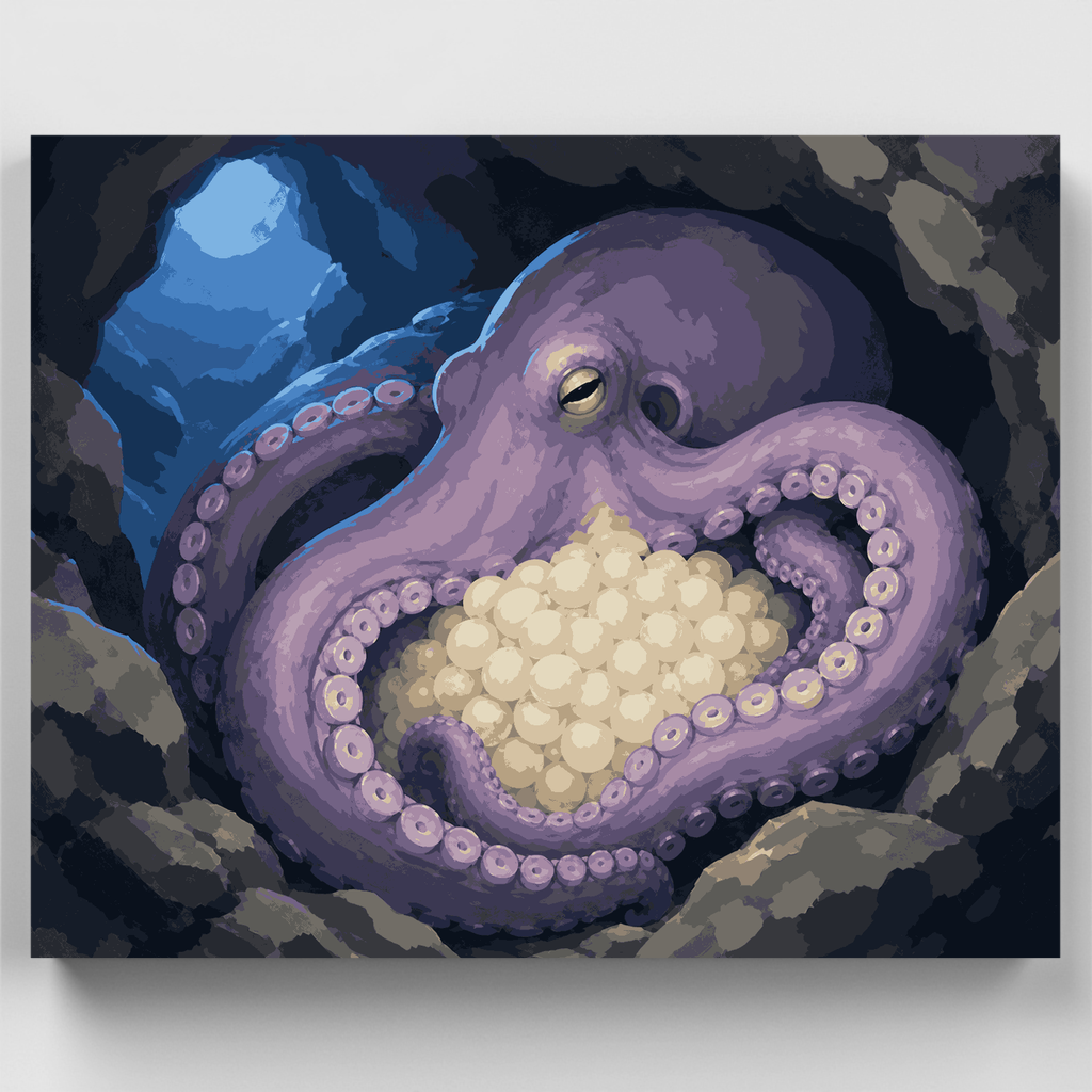 Kit de pintura por números - Guarida del pulpo guardián — Estándar