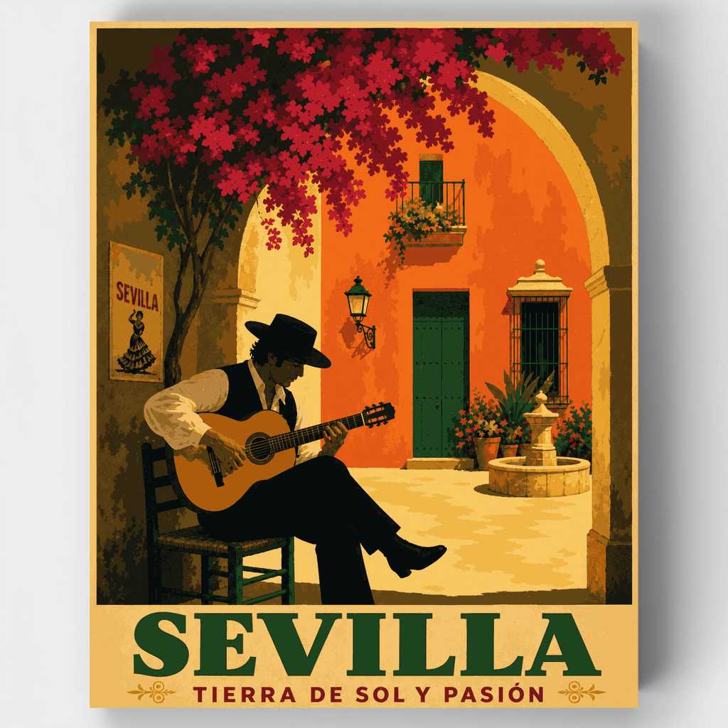 Guitarrista en Sevilla - Kit de pintura por números — Estándar