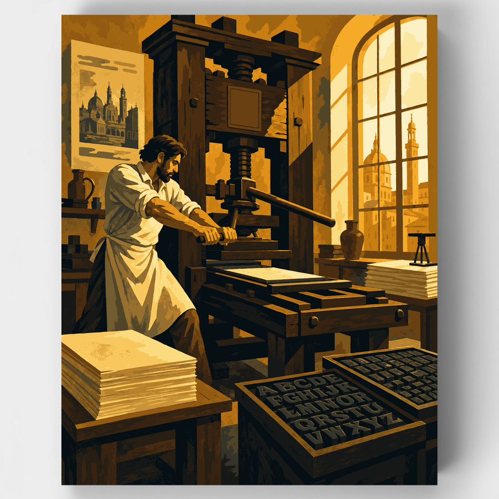 Imprenta de Gutenberg - Kit de pintura por números — Estándar