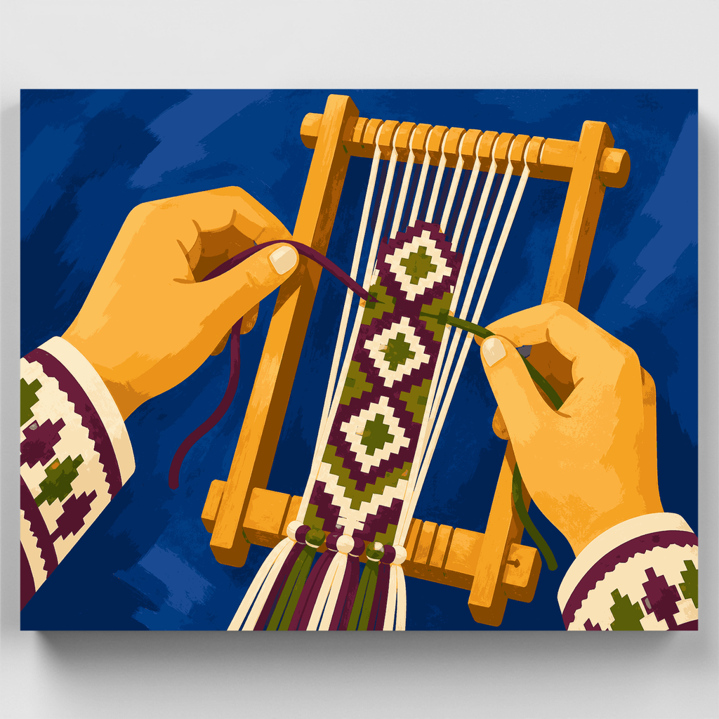 Pulsera de la amistad tejida a mano - Kit de pintura por números — Estándar