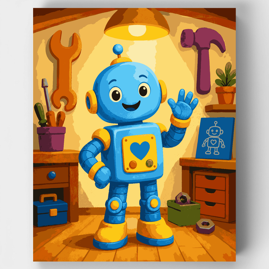 Taller del Robot Feliz - Kit de pintura por números — Estándar