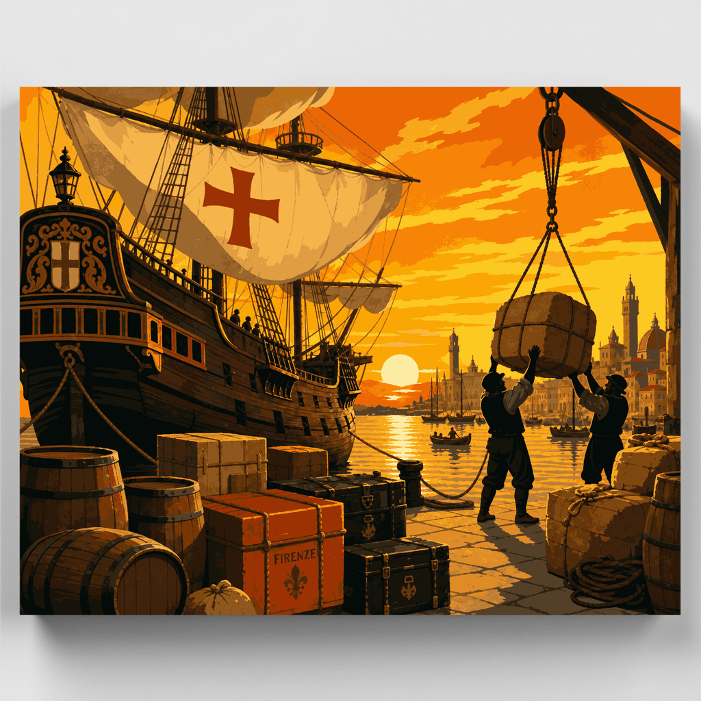 Puerto al atardecer - Kit de pintura por números — Estándar
