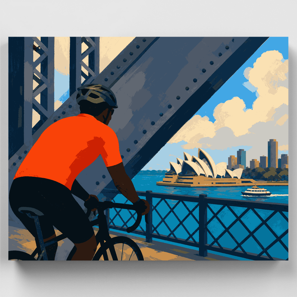 Harbour Bridge Cyclist - Paint by Numbers Kit