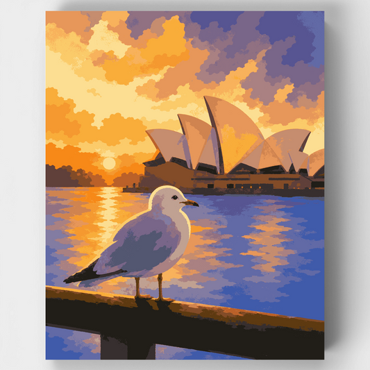 Harbour Gull at Dawn - Paint by Numbers Kit