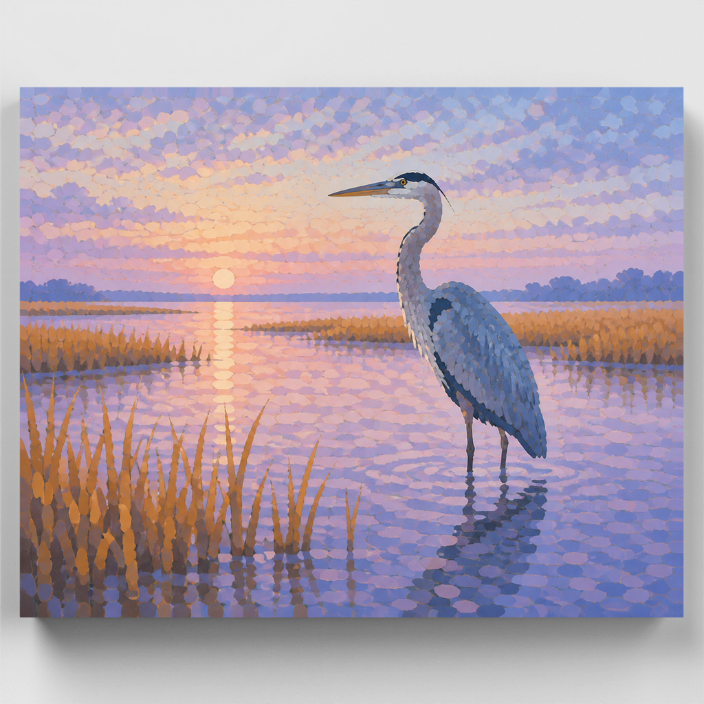 Garza al amanecer - Kit de pintura por números — Estándar