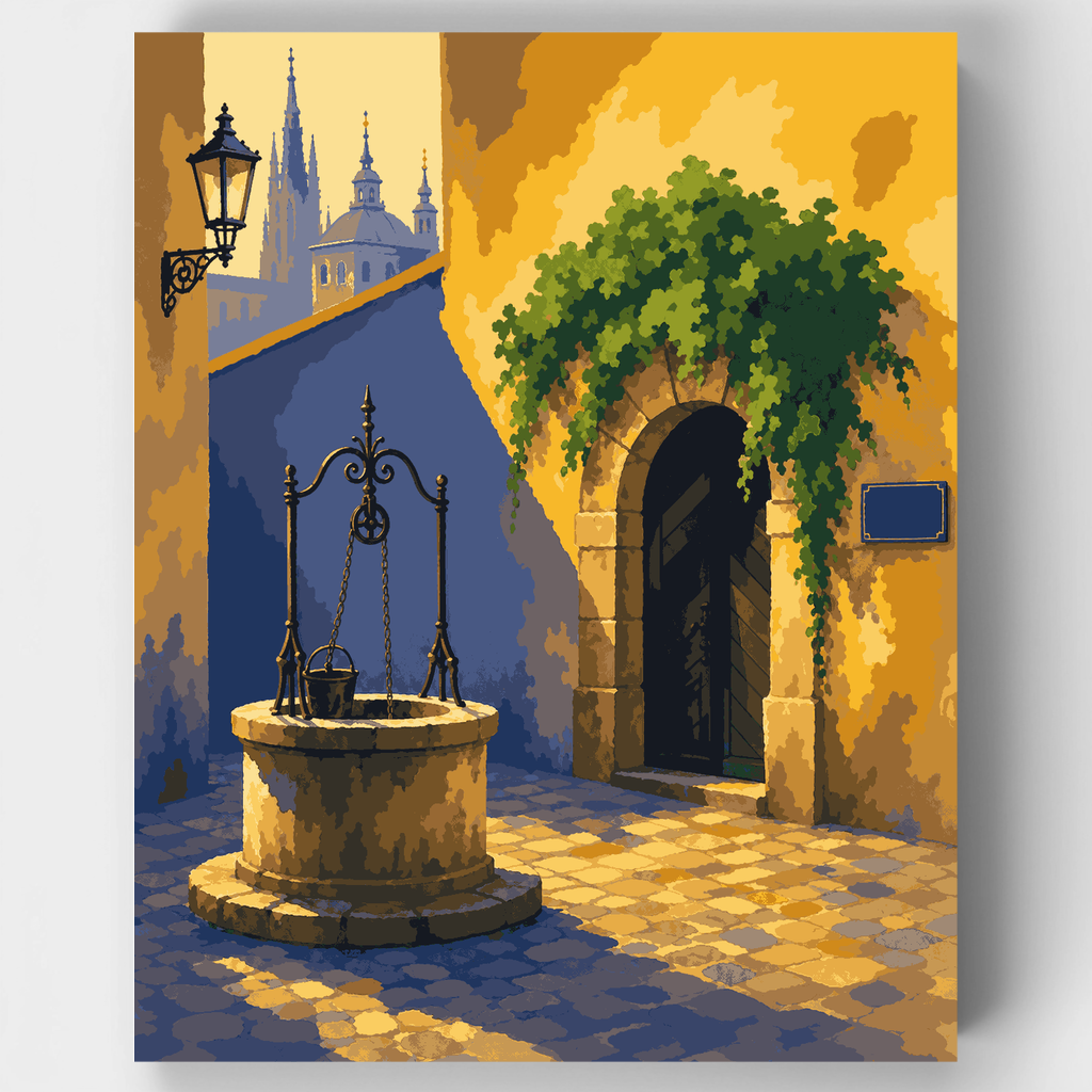 Hidden Prague Courtyard - Paint by Numbers Kit