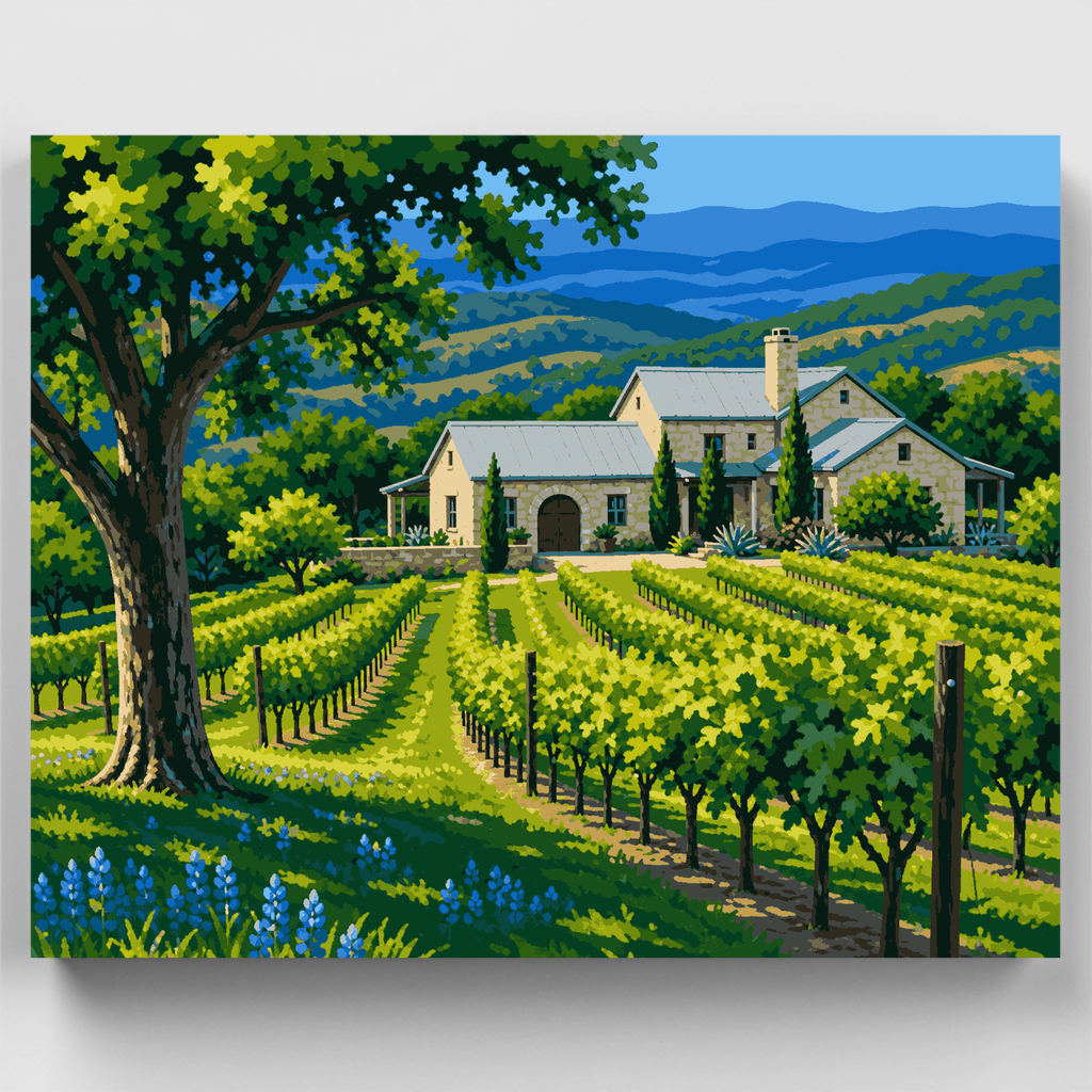 Viñedo en Hill Country - Kit de pintura por números — Estándar