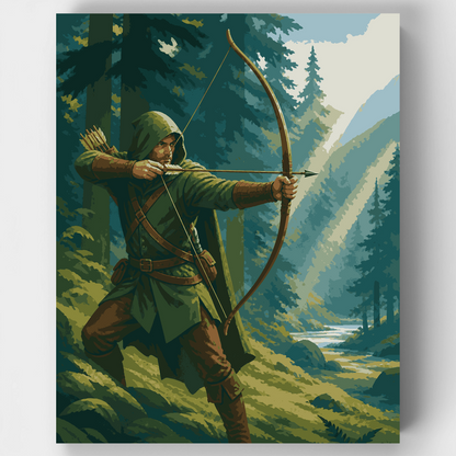Hooded Forest Archer - Paint by Numbers Kit