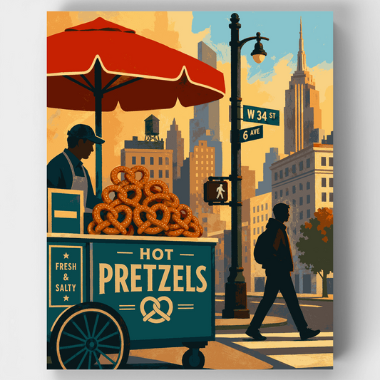Hot Pretzel Cart - Paint by Numbers Kit