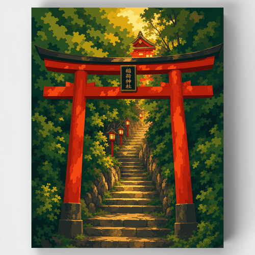Inari Shrine Steps - Paint by Numbers Kit