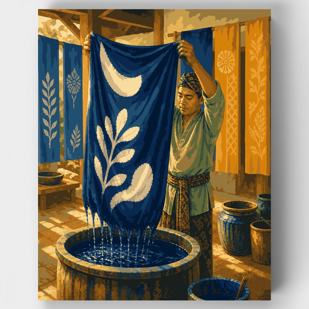 Teñidor de índigo estilo batik - Kit de pintura por números — Estándar