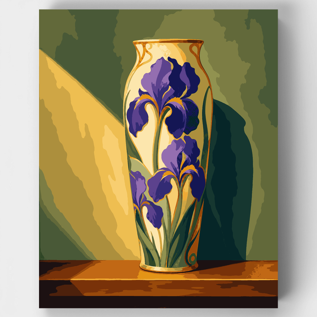 Jarrón Iris Art Nouveau - Kit de pintura por números — Estándar