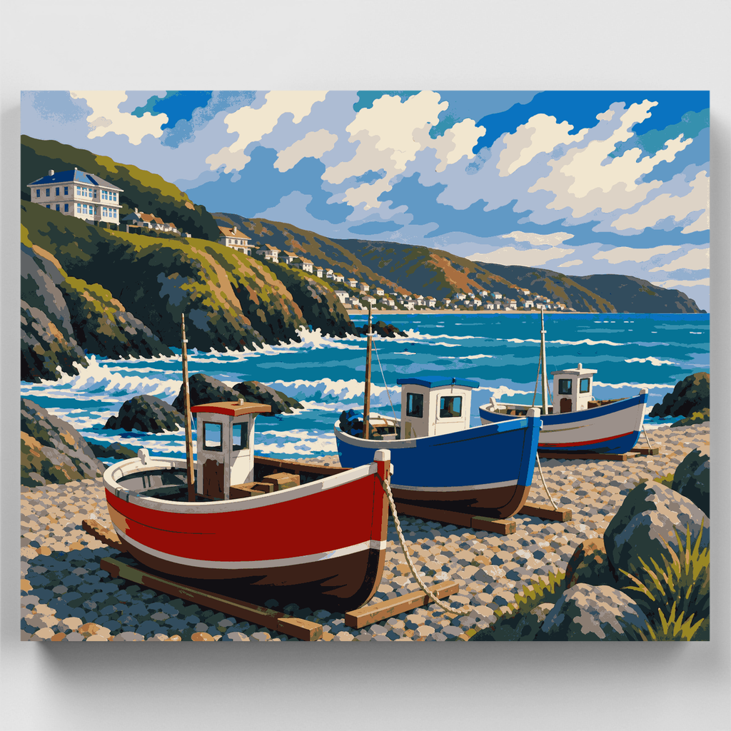 Island Bay Fishing Boats - Paint by Numbers Kit