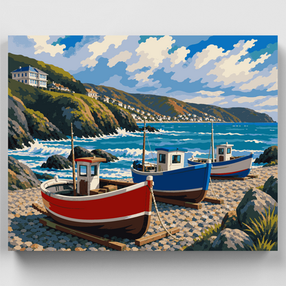 Island Bay Fishing Boats - Paint by Numbers Kit