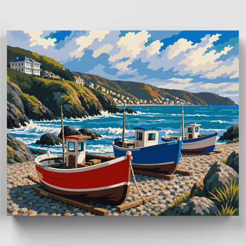 Island Bay Fishing Boats - Paint by Numbers Kit