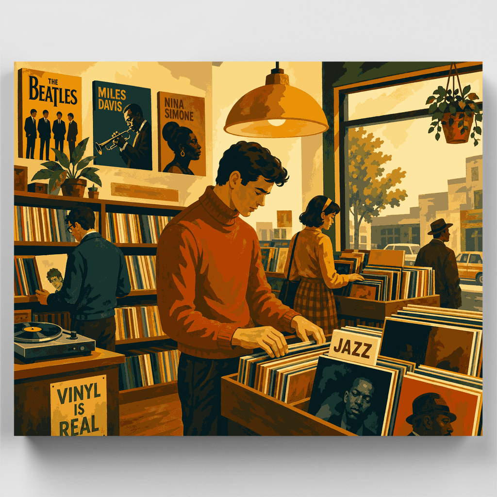 Tienda de discos de jazz - Kit de pintura por números — Estándar