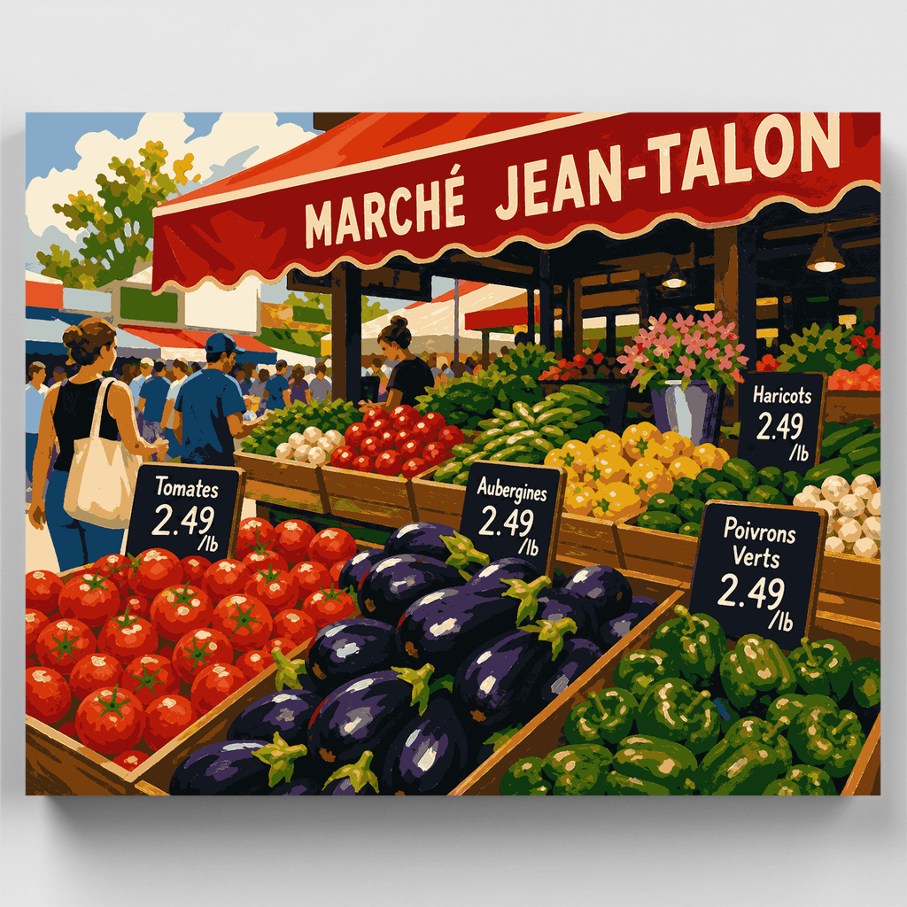 Puesto del mercado Jean-Talon - Kit de pintura por números — Estándar