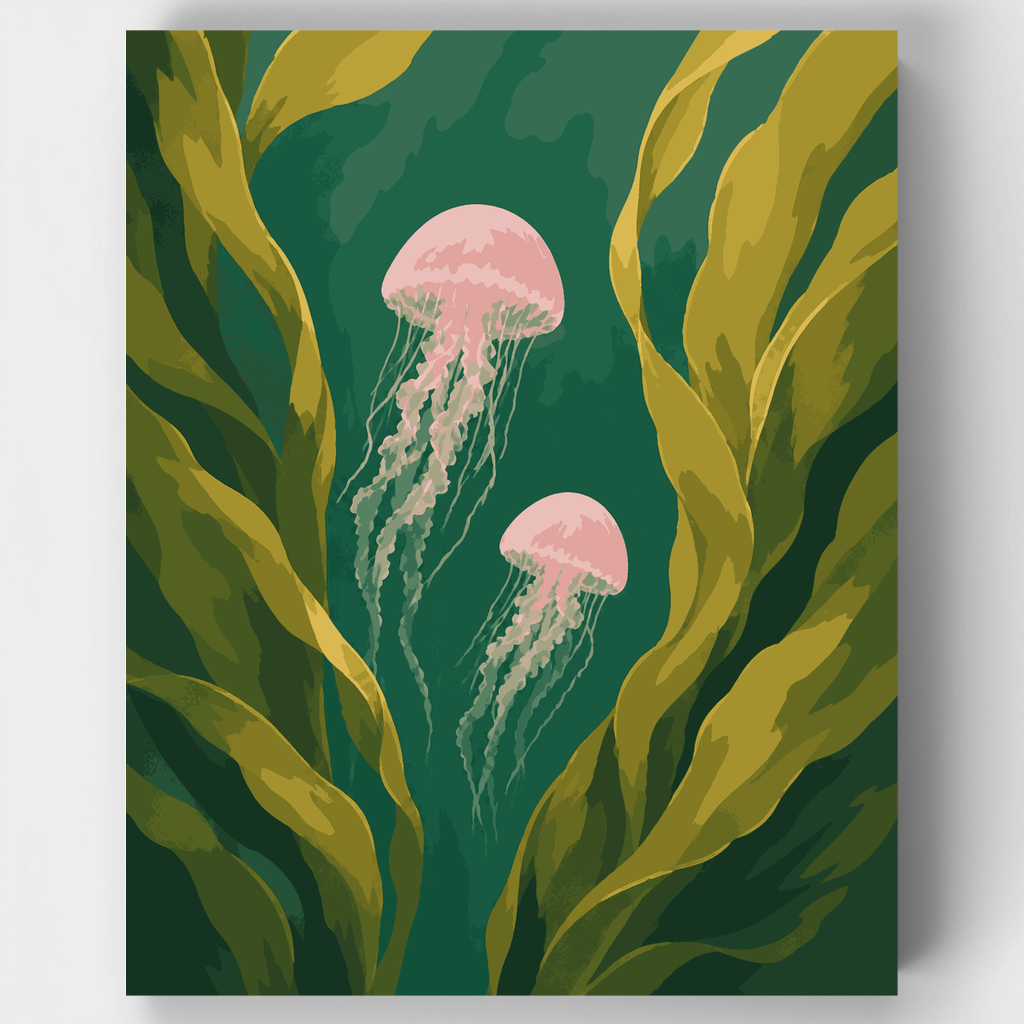 Kit de pintura por números - Deriva en la guardería de medusas — Estándar