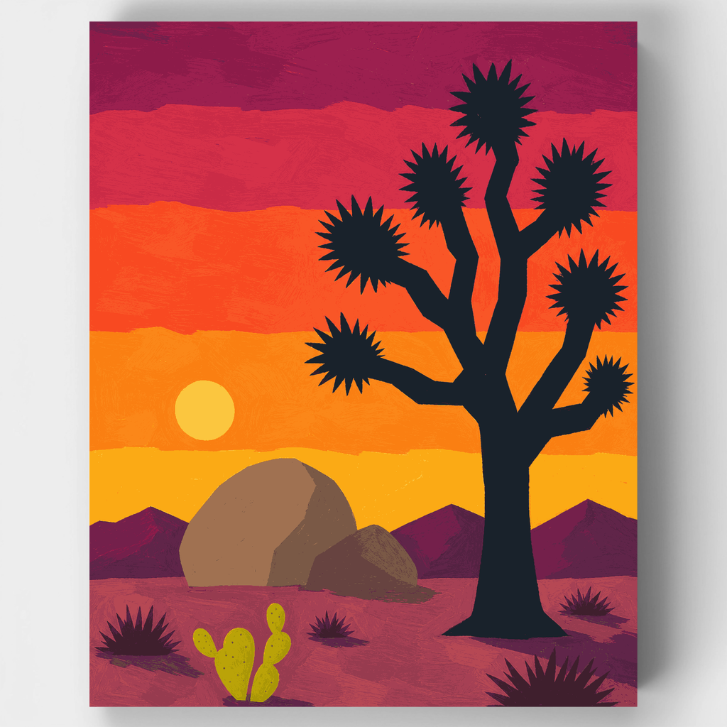 Atardecer en Joshua Tree - Kit de pintura por números — Estándar