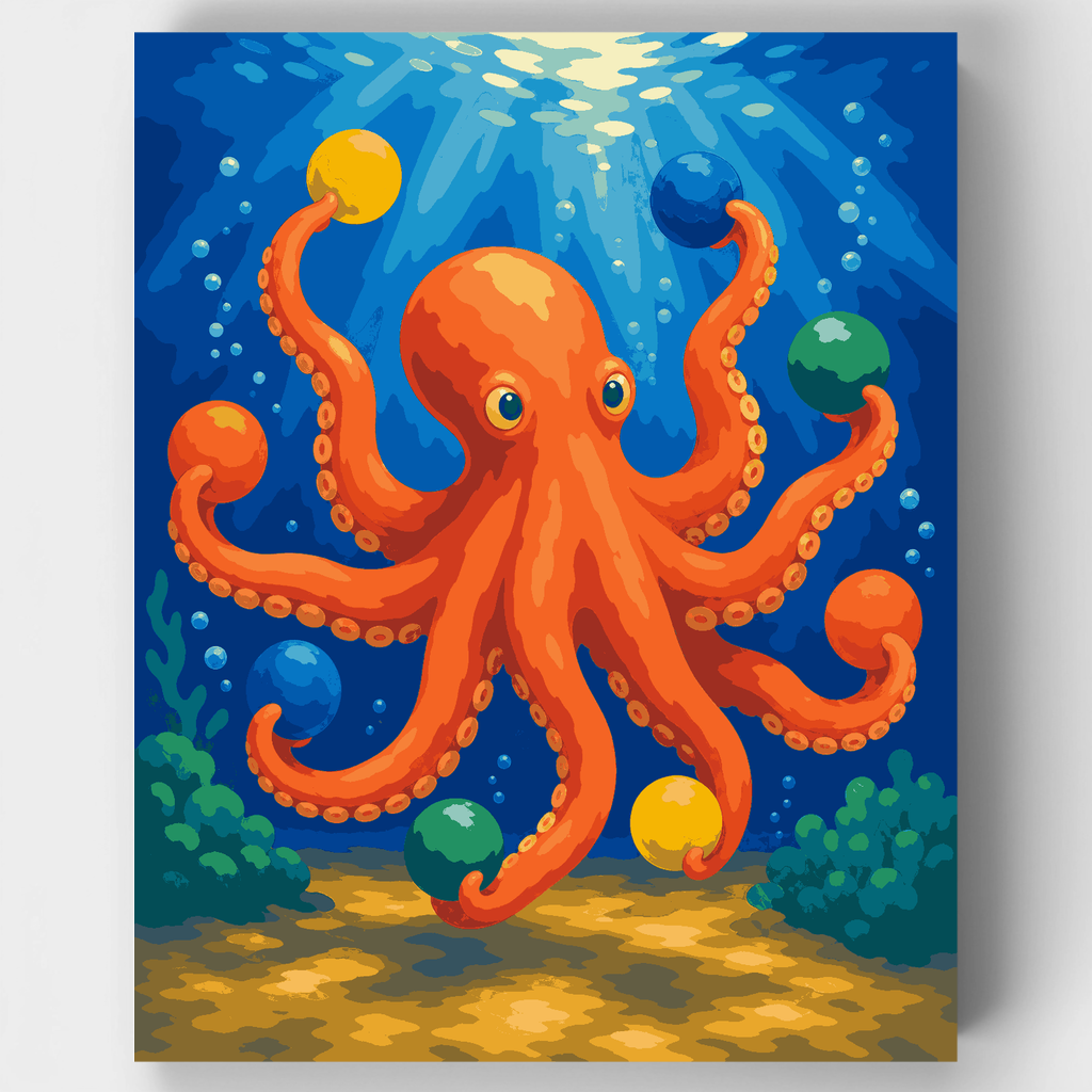 Pulpo malabarista - Kit de pintura por números — Estándar