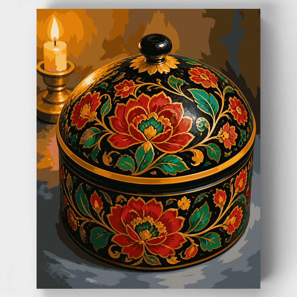 Kashmiri Lacquer Box - Paint by Numbers Kit