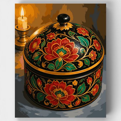 Kashmiri Lacquer Box - Paint by Numbers Kit
