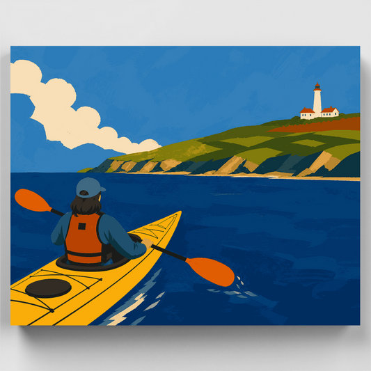 Kayak Toward the Headland - Paint by Numbers Kit