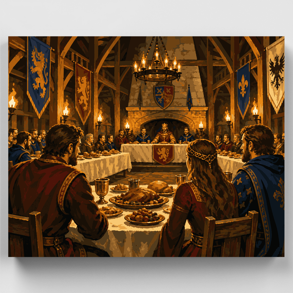 Banquete a la luz de las antorchas del Rey - Kit de pintura por números — Estándar