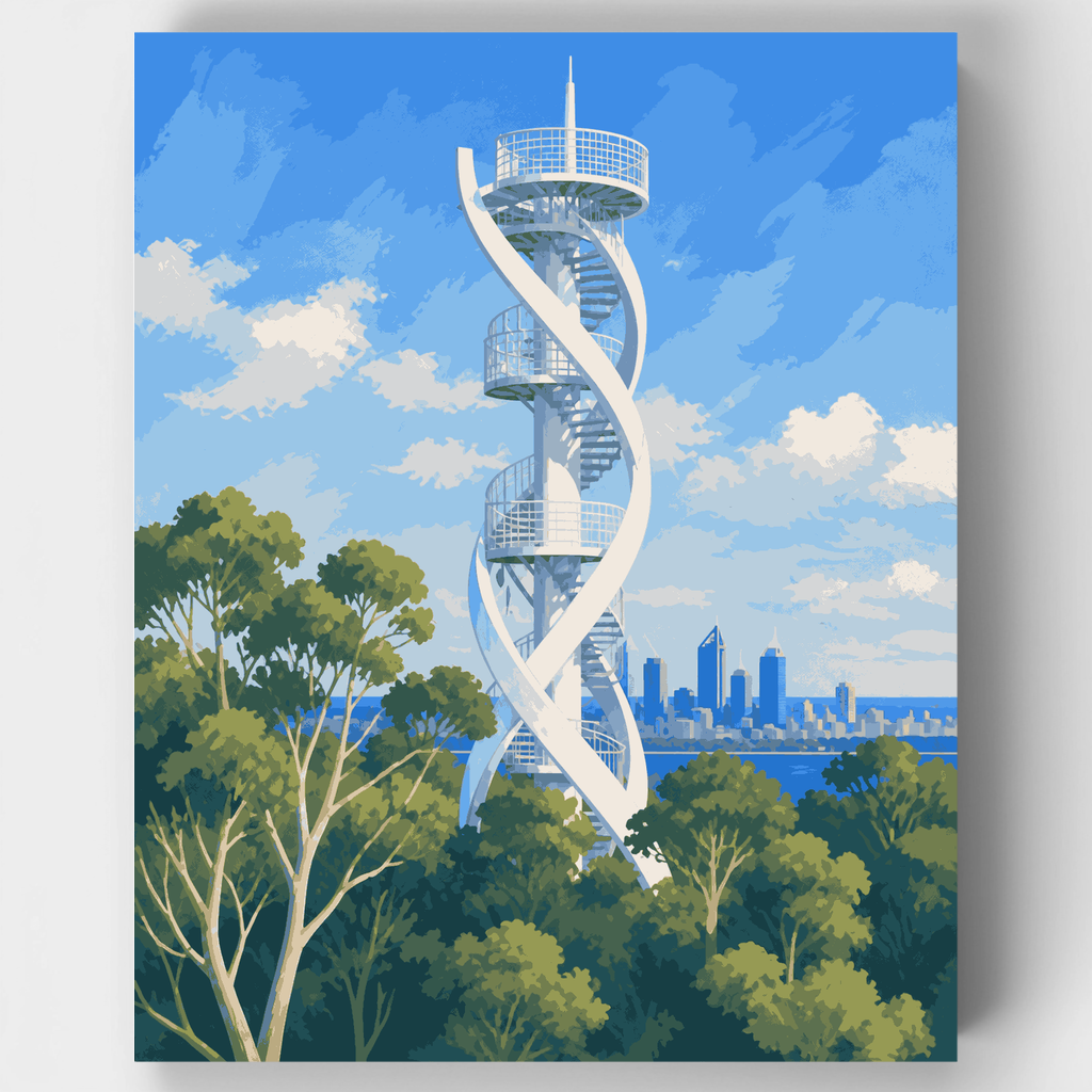 Kit de pintura por números - Torre en espiral de Kings Park — Estándar