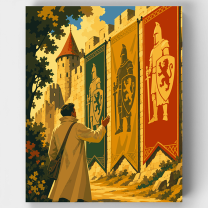 Knight Banners Castle - Paint by Numbers Kit