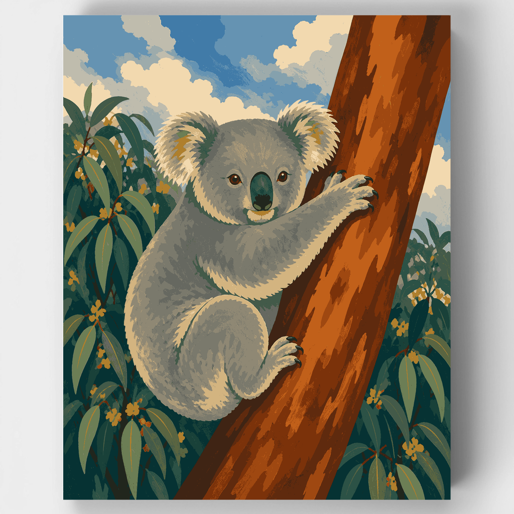 Koala on Eucalyptus - Paint by Numbers Kit