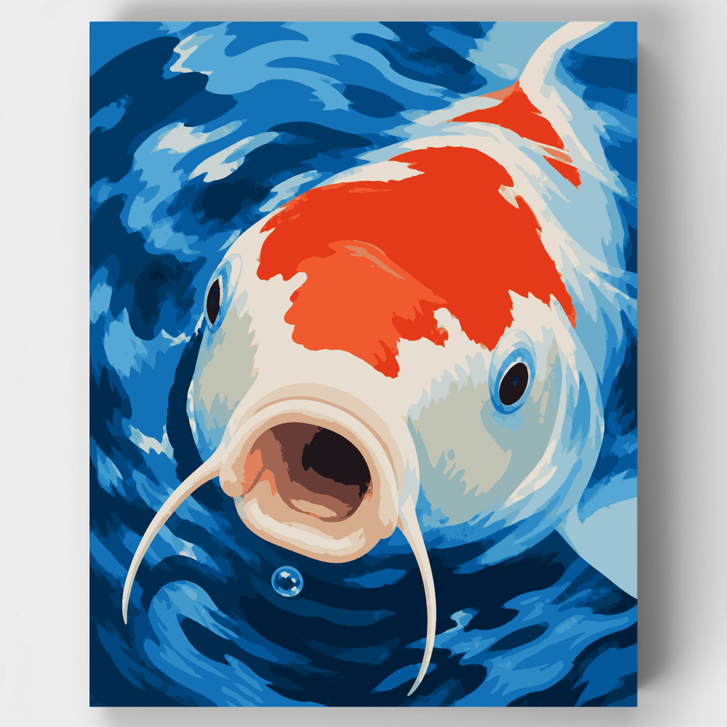 Kit de pintura por números - Koi Kiss the Surface — Estándar