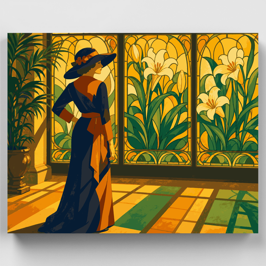 Dama ante vidriera - Kit de pintura por números — Estándar