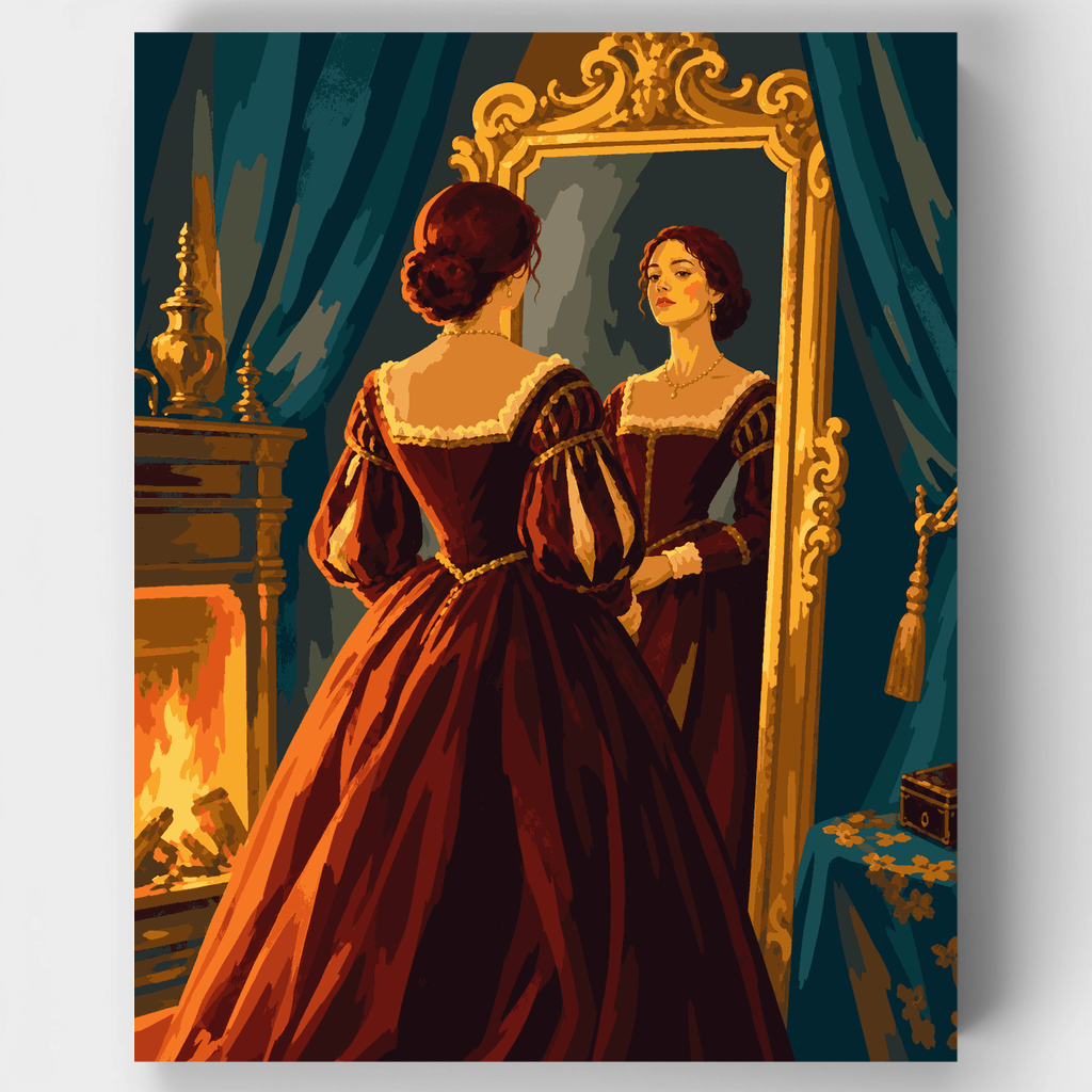 Lady at the Mirror - Paint by Numbers Kit