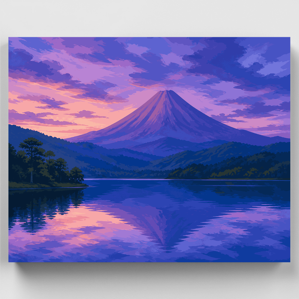 Atardecer en el lago Arenal - Kit de pintura por números — Estándar