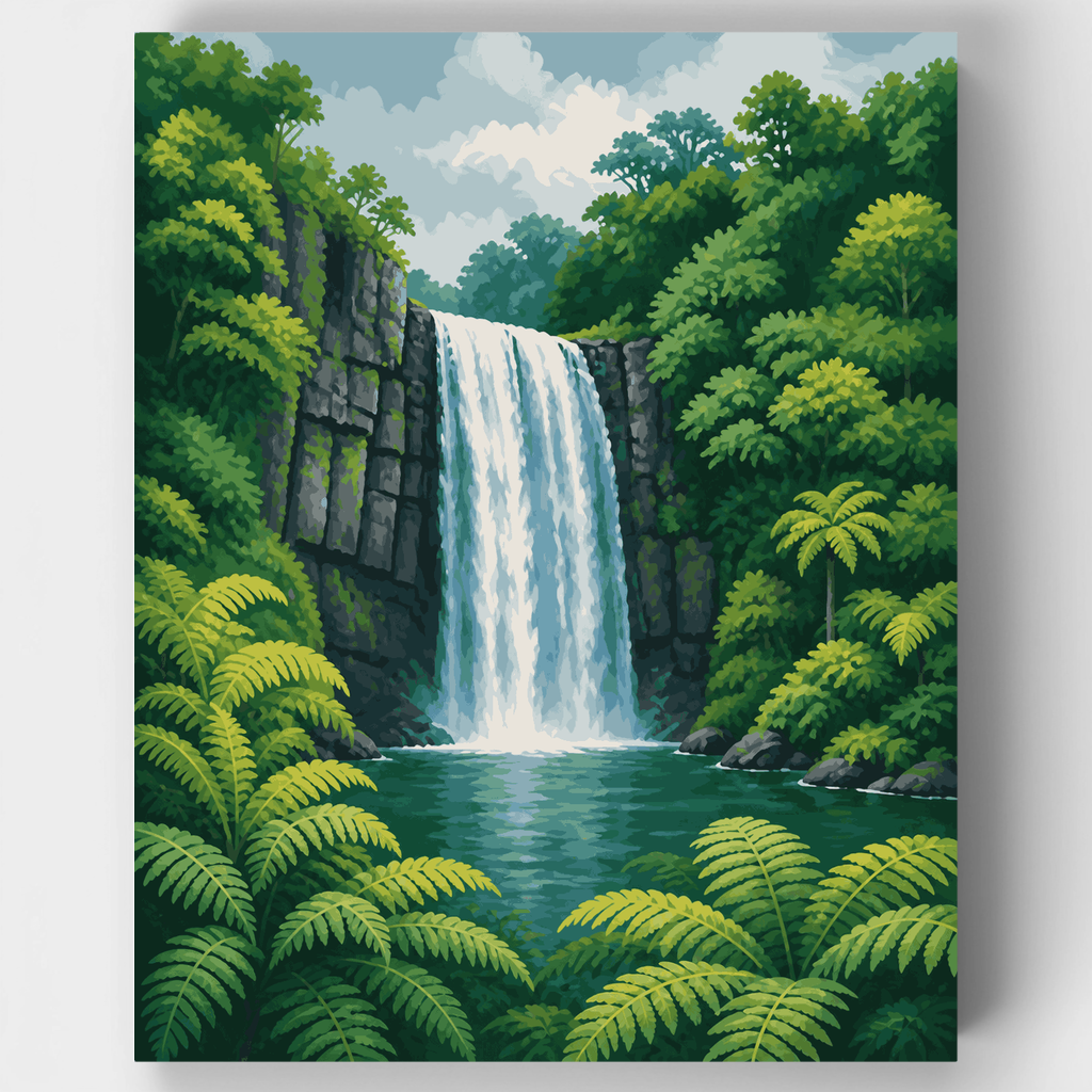 Cascada Lake Vert - Kit de pintura por números — Estándar