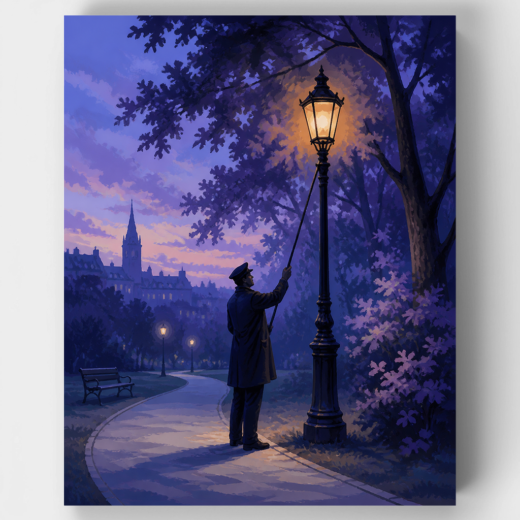 Lamplighter at Dusk - Paint by Numbers Kit