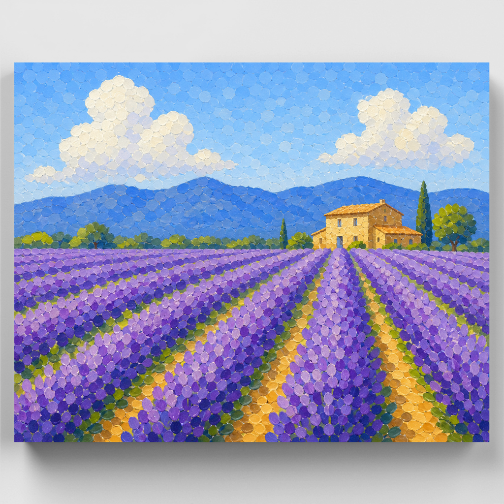 Granja de los campos de lavanda - Kit de pintura por números — Estándar