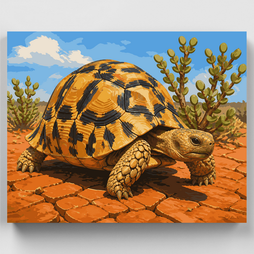 Leopard Tortoise Crossing - Paint by Numbers Kit