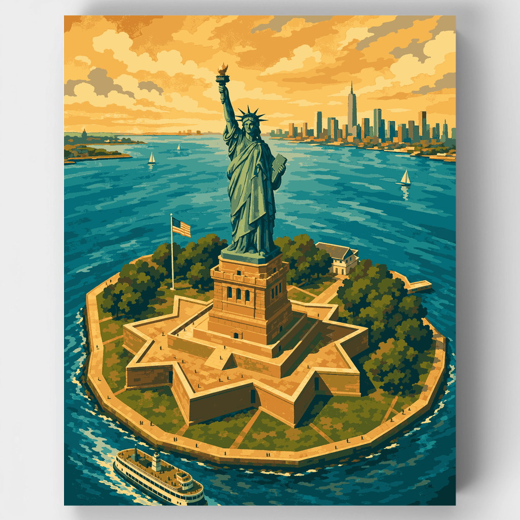 Liberty Island Aerial - Paint by Numbers Kit